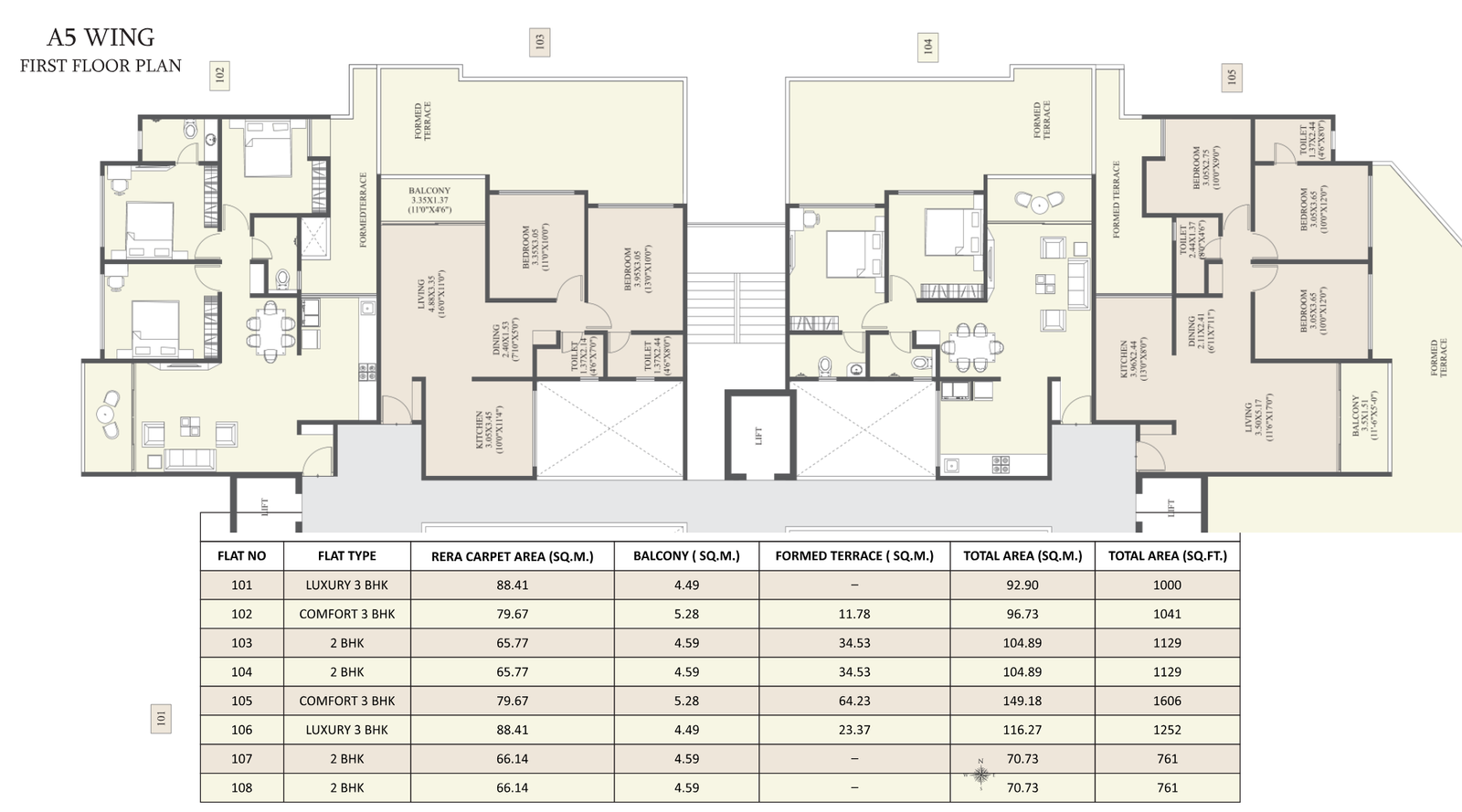 Unique-Youtopia-A5-wing-first-floor-plan